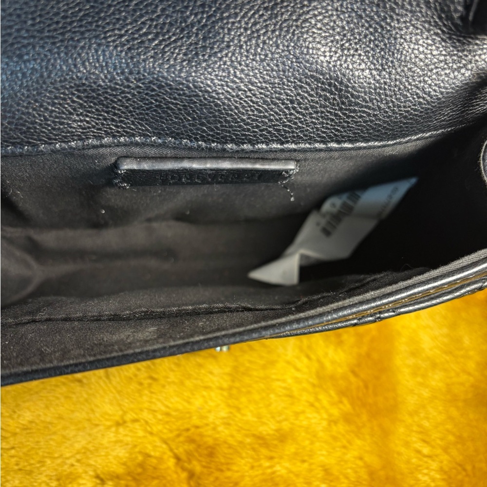 Black and Gold Quilted Crossbody Bag with Chain Strap - Picture 4 of 7